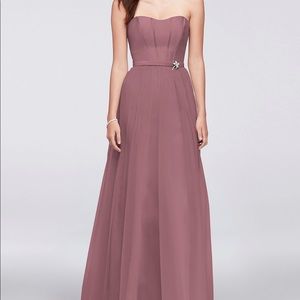 Mikado and Tulle Long Bridesmaid Dress- Quartz